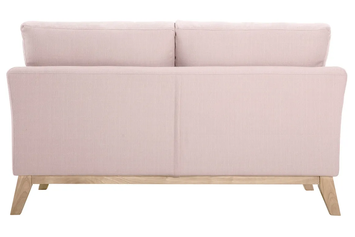 Miliboo Canapé Design|Voir Tous Les Canapés-Canapé scandinave déhoussable 2 places en tissu rose et bois clair OSLO