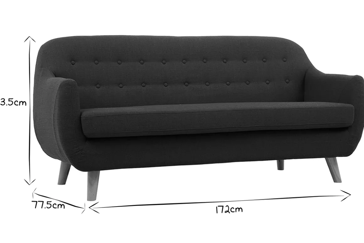 Miliboo Canapé Design|Voir Tous Les Canapés-Canapé scandinave déhoussable 3 places en tissu bleu canard et bois clair YNOK