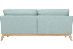 Miliboo Canapé Design|Voir Tous Les Canapés-Canapé scandinave déhoussable 3 places en tissu vert lagon et bois clair OSLO