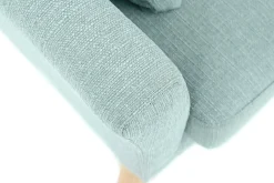 Miliboo Canapé Design|Voir Tous Les Canapés-Canapé scandinave déhoussable 3 places en tissu vert lagon et bois clair OSLO