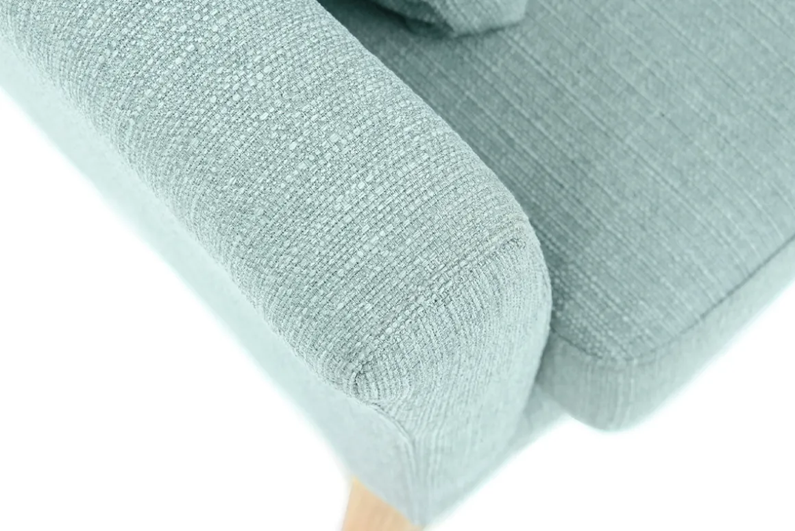 Miliboo Canapé Design|Voir Tous Les Canapés-Canapé scandinave déhoussable 3 places en tissu vert lagon et bois clair OSLO