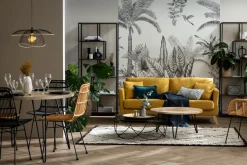 Miliboo Canapé Design|Voir Tous Les Canapés-Canapé scandinave déhoussable 3 places en tissu effet velours texturé terracotta et bois clair OSLO