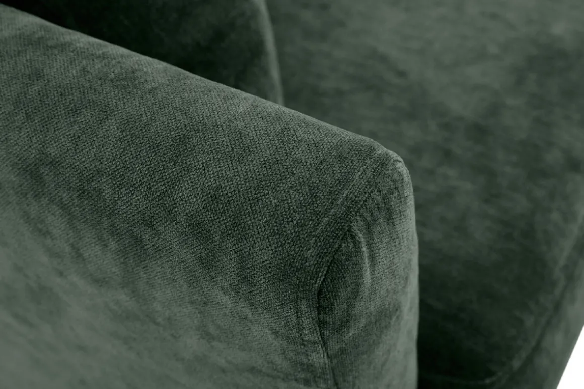 Miliboo Canapé Design|Voir Tous Les Canapés-Canapé scandinave déhoussable 3 places en tissu effet velours vert kaki et bois clair OSLO