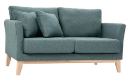 Miliboo Canapé Design|Voir Tous Les Canapés-Canapé scandinave déhoussable 2 places en tissu vert de gris et bois clair OSLO