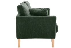 Miliboo Canapé Design|Voir Tous Les Canapés-Canapé scandinave déhoussable 2 places en tissu effet velours vert kaki et bois clair OSLO