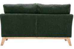Miliboo Canapé Design|Voir Tous Les Canapés-Canapé scandinave déhoussable 2 places en tissu effet velours vert kaki et bois clair OSLO