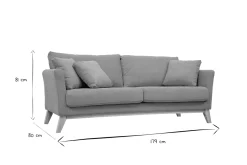 Miliboo Canapé Design|Voir Tous Les Canapés-Canapé scandinave déhoussable 3 places en tissu effet velours jaune moutarde et bois clair OSLO