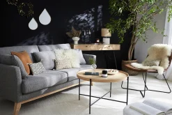 Miliboo Canapé Design|Voir Tous Les Canapés-Canapé scandinave déhoussable 3 places en tissu vert de gris et bois clair OSLO