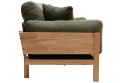 Miliboo Canapé Design|Voir Tous Les Canapés-Canapé scandinave déhoussable 3 places en tissu kaki et bois clair KYO