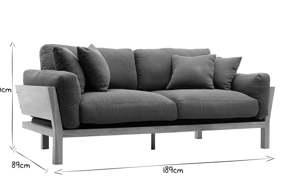 Miliboo Canapé Design|Voir Tous Les Canapés-Canapé scandinave déhoussable 3 places en tissu kaki et bois clair KYO