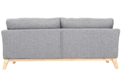 Miliboo Canapé Design|Voir Tous Les Canapés-Canapé scandinave déhoussable 3 places en tissu gris clair et bois clair OSLO