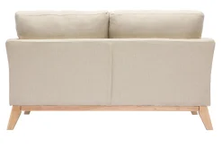 Miliboo Canapé Design|Voir Tous Les Canapés-Canapé scandinave déhoussable 2 places en tissu beige et bois clair OSLO