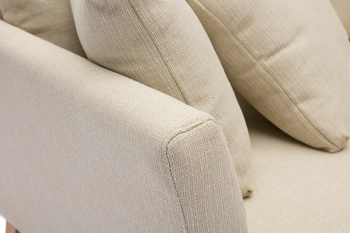 Miliboo Canapé Design|Voir Tous Les Canapés-Canapé scandinave déhoussable 2 places en tissu beige et bois clair OSLO