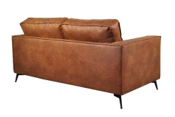 Miliboo Canapé Cuir|Voir Tous Les Canapés-Canapé vintage 2-3 places cuir marron cognac aspect vieilli et métal noir SONNY