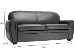 Miliboo Canapé Cuir|Voir Tous Les Canapés-Canapé vintage 3 places cuir marron et bois noir CLUB