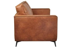 Miliboo Canapé Cuir|Voir Tous Les Canapés-Canapé vintage 3 places cuir marron cognac aspect vieilli et métal noir SONNY