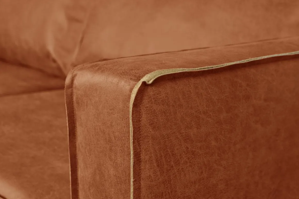 Miliboo Canapé Cuir|Voir Tous Les Canapés-Canapé vintage 3 places cuir marron cognac aspect vieilli et métal noir SONNY