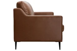 Miliboo Canapé Cuir|Voir Tous Les Canapés-Canapé vintage 3 places cuir marron et bois noir OXMO