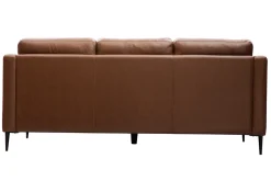 Miliboo Canapé Cuir|Voir Tous Les Canapés-Canapé vintage 3 places cuir marron et bois noir OXMO