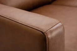 Miliboo Canapé Cuir|Voir Tous Les Canapés-Canapé vintage 3 places cuir marron et bois noir OXMO