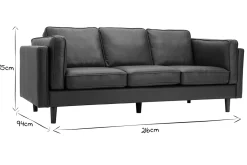 Miliboo Canapé Cuir|Voir Tous Les Canapés-Canapé vintage 3 places cuir marron et bois foncé BRADLEY