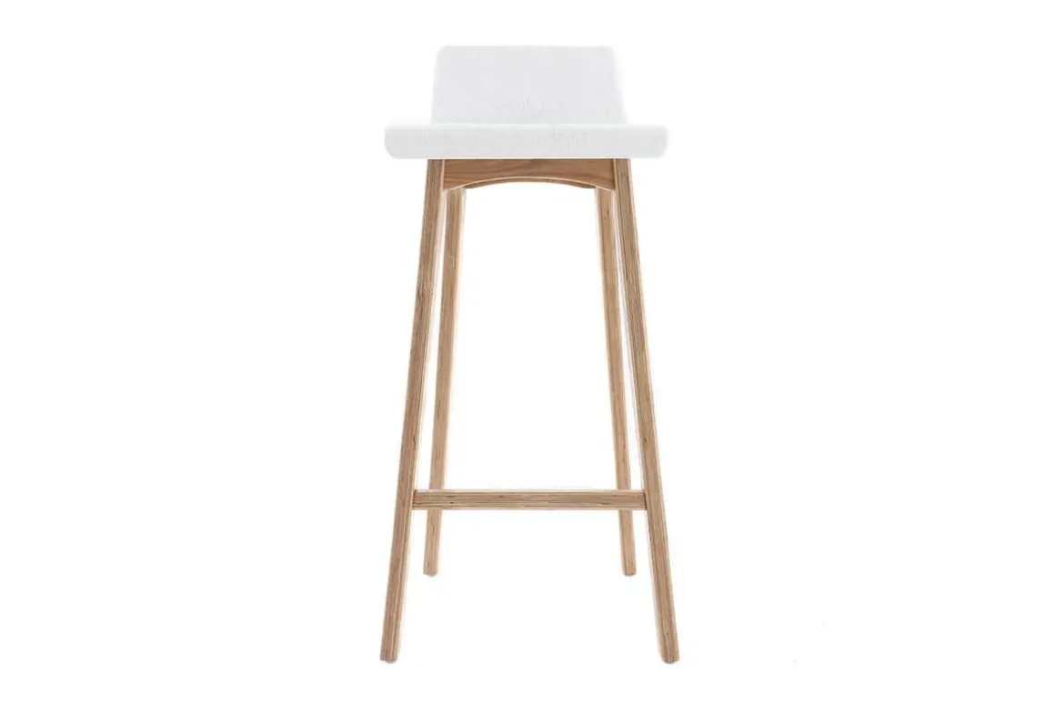Miliboo Tabouret De Bar-Chaise de bar scandinave 75 cm bois et blanc BALTIK