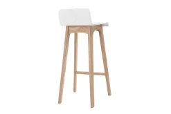 Miliboo Tabouret De Bar-Chaise de bar scandinave 75 cm bois et blanc BALTIK