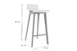 Miliboo Tabouret De Bar-Chaise de bar scandinave 75 cm bois et blanc BALTIK