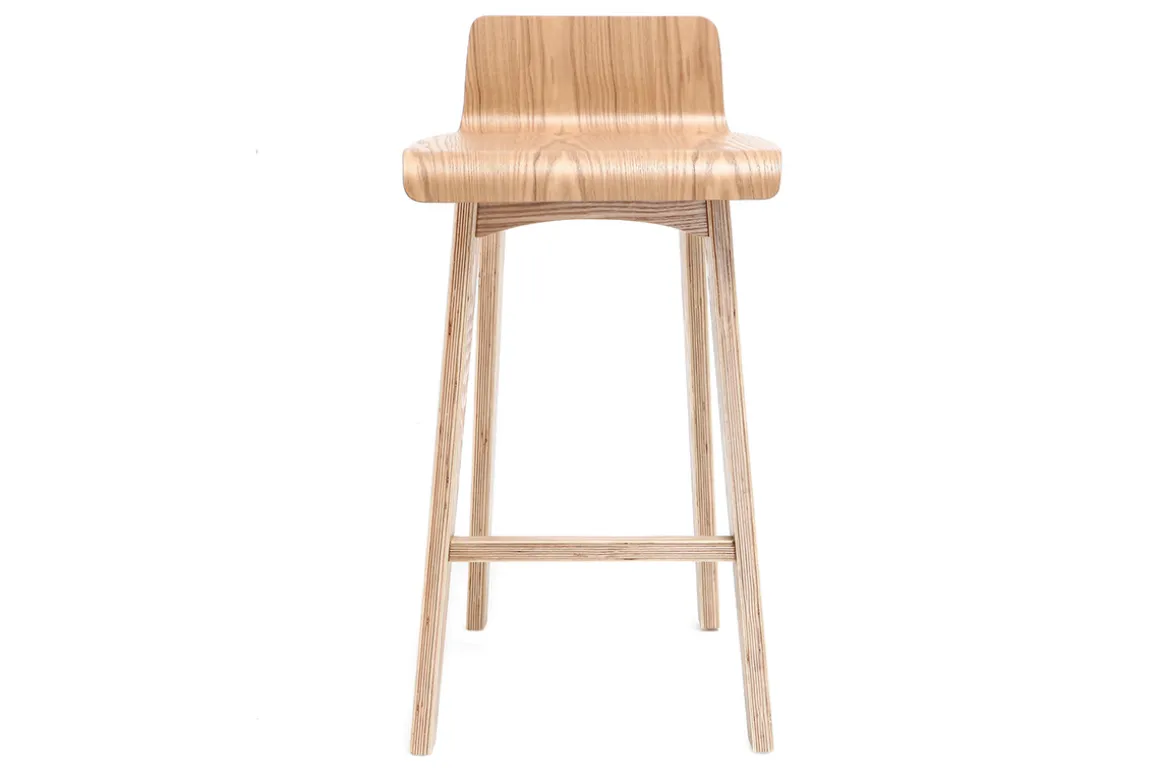 Miliboo Tabouret De Bar-Chaise de bar scandinave bois naturel H65 cm BALTIK