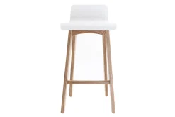 Miliboo Tabouret De Bar-Chaise de bar scandinave bois et blanc H65 cm BALTIK