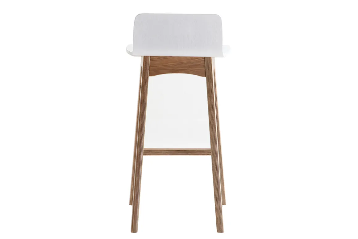 Miliboo Tabouret De Bar-Chaise de bar scandinave bois et blanc H65 cm BALTIK