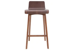 Miliboo Tabouret De Bar-Chaise de bar scandinave bois foncé H65 cm BALTIK