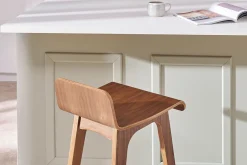 Miliboo Tabouret De Bar-Chaise de bar scandinave bois foncé H65 cm BALTIK