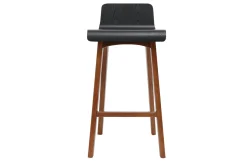 Miliboo Tabouret De Bar-Chaise de bar scandinave noir et bois foncé H65 cm BALTIK