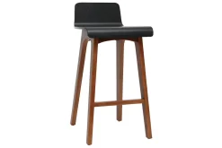 Miliboo Tabouret De Bar-Chaise de bar scandinave noir et bois foncé H65 cm BALTIK