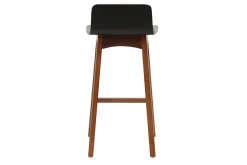 Miliboo Tabouret De Bar-Chaise de bar scandinave noir et bois foncé H65 cm BALTIK