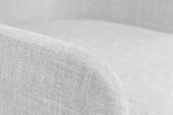 Miliboo Fauteuil De Bureau-Chaise de bureau à roulettes en tissu gris clair et acier chromé SHANA