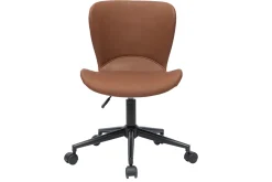 Miliboo Fauteuil De Bureau|Fauteuil De Bureau Petit Prix-Chaise de bureau à roulettes marron et métal noir JOSH