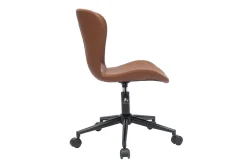 Miliboo Fauteuil De Bureau|Fauteuil De Bureau Petit Prix-Chaise de bureau à roulettes marron et métal noir JOSH