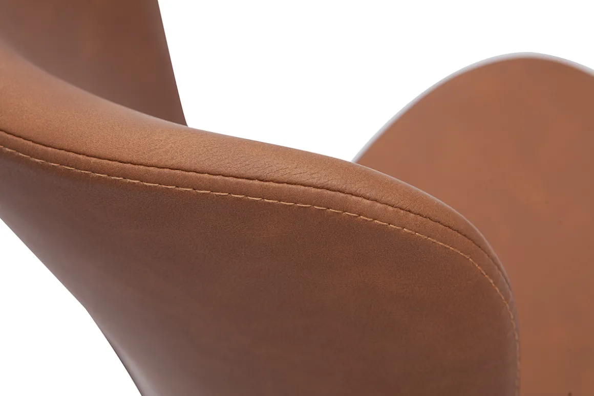 Miliboo Fauteuil De Bureau|Fauteuil De Bureau Petit Prix-Chaise de bureau à roulettes marron et métal noir JOSH