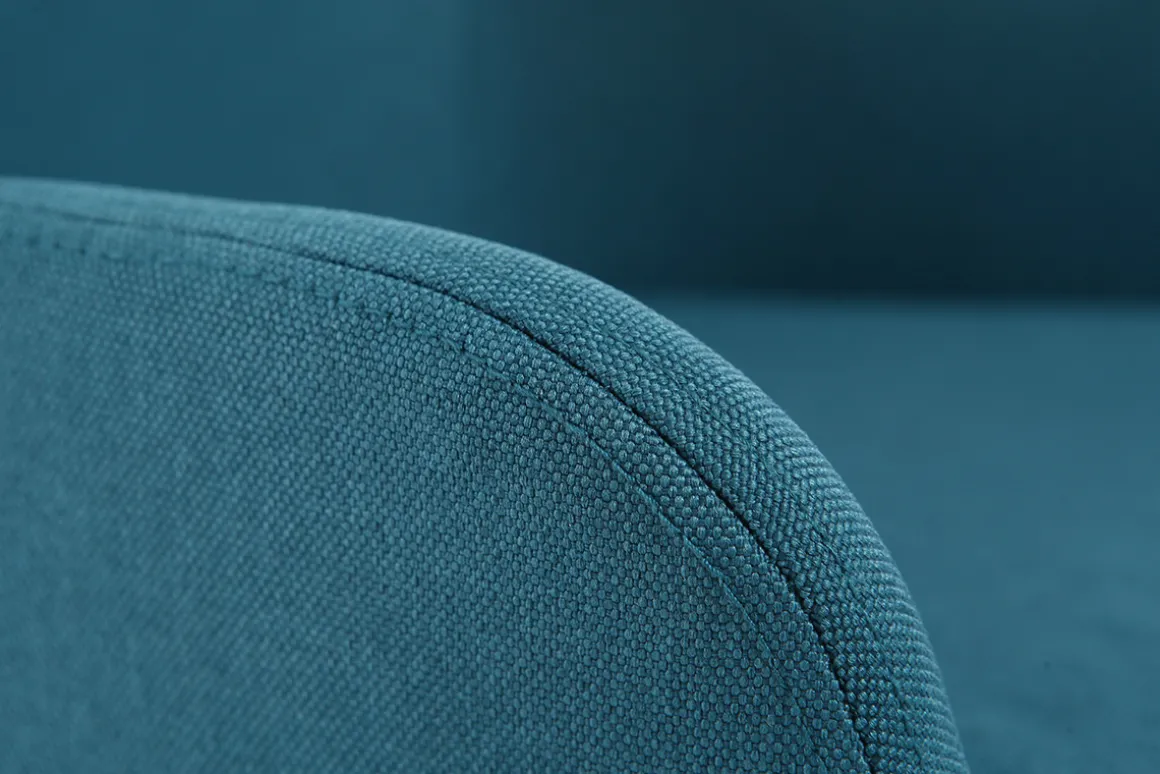 Miliboo Fauteuil De Bureau|Fauteuil De Bureau Petit Prix-Chaise de bureau à roulettes en tissu bleu canard et acier chromé SHANA