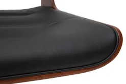 Miliboo Fauteuil De Bureau|Fauteuil De Bureau Petit Prix-Chaise de bureau à roulettes design noir, bois foncé noyer et métal noir ARAMON