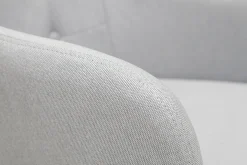 Miliboo Fauteuil De Bureau|Fauteuil De Bureau Petit Prix-Chaise de bureau à roulettes capitonnée en tissu gris clair et acier chromé BALTIK