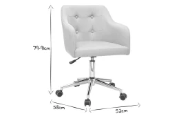 Miliboo Fauteuil De Bureau|Fauteuil De Bureau Petit Prix-Chaise de bureau à roulettes capitonnée en tissu gris clair et acier chromé BALTIK