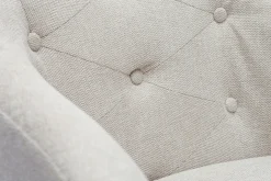 Miliboo Fauteuil De Bureau|Fauteuil De Bureau Petit Prix-Chaise de bureau à roulettes capitonnée en tissu effet velours texturé naturel er acier chromé SHARON