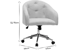 Miliboo Fauteuil De Bureau|Fauteuil De Bureau Petit Prix-Chaise de bureau à roulettes capitonnée en tissu effet velours texturé naturel er acier chromé SHARON