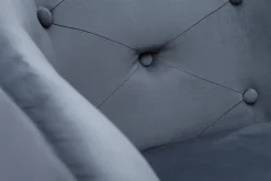 Miliboo Fauteuil De Bureau|Fauteuil De Bureau Petit Prix-Chaise de bureau à roulettes capitonnée en tissu velours gris foncé et acier chromé SHARON