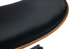 Miliboo Fauteuil De Bureau|Fauteuil De Bureau Petit Prix-Chaise de bureau à roulettes design noir, bois foncé noyer et métal noir MALMO