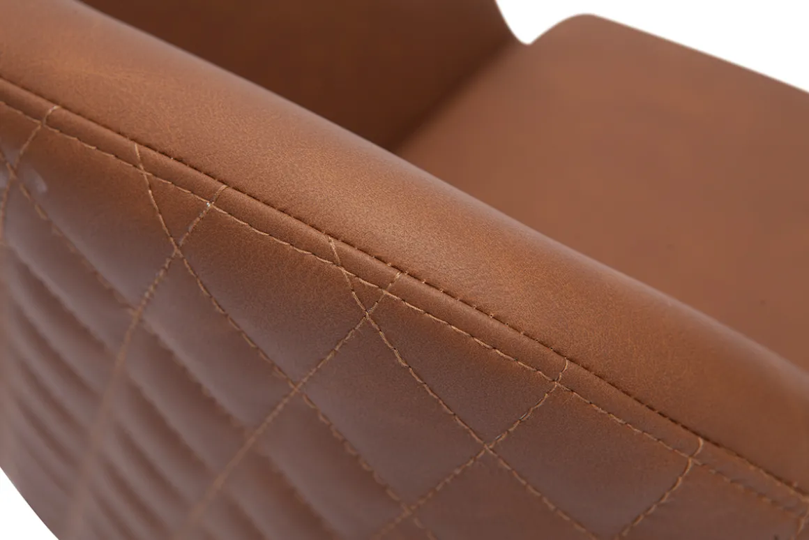 Miliboo Fauteuil De Bureau|Fauteuil De Bureau Petit Prix-Chaise de bureau à roulettes marron et métal noir DOUG