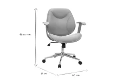 Miliboo Fauteuil De Bureau-Chaise de bureau à roulettes design en tissu gris clair, bois clair et acier chromé YORKE